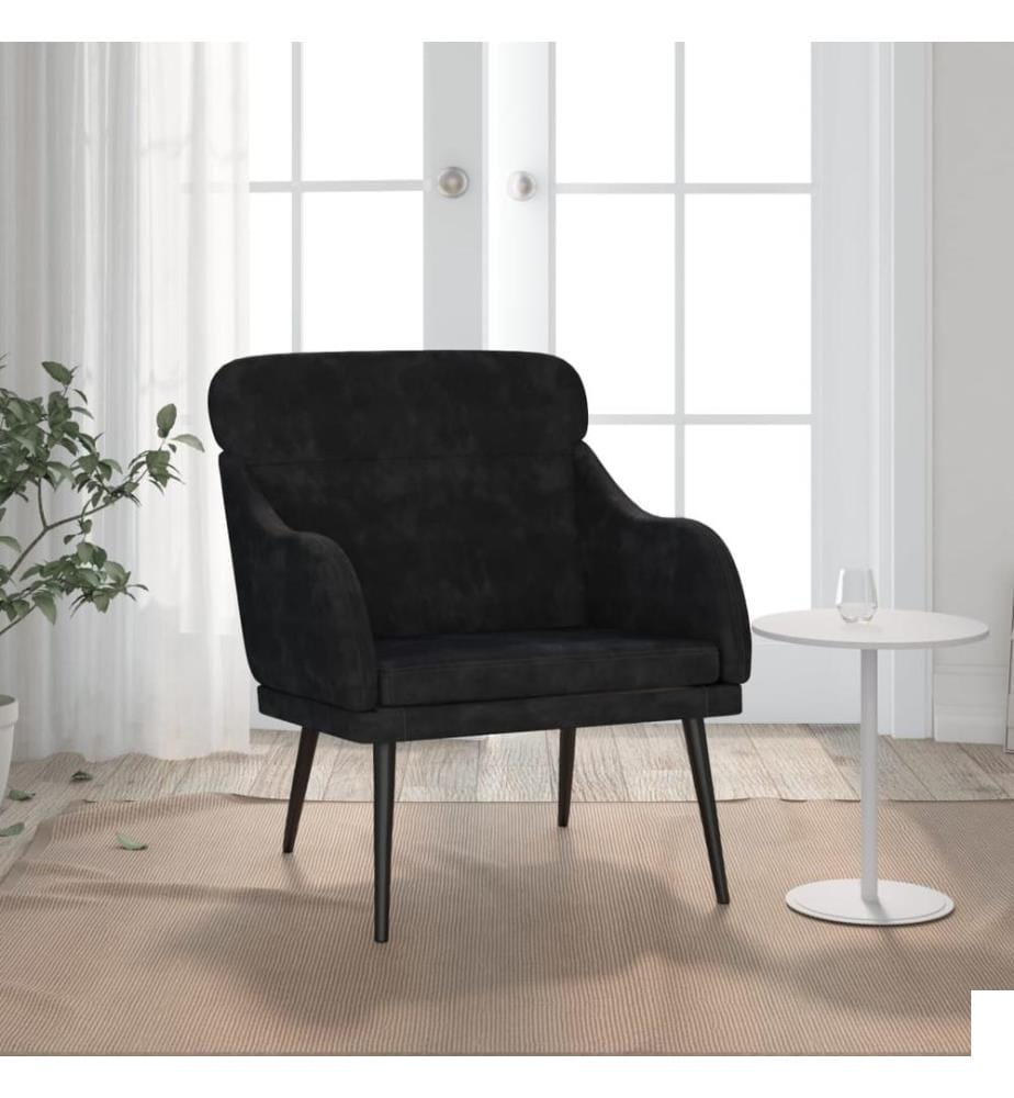 Fauteuil Noir 63x76x80 cm Velours