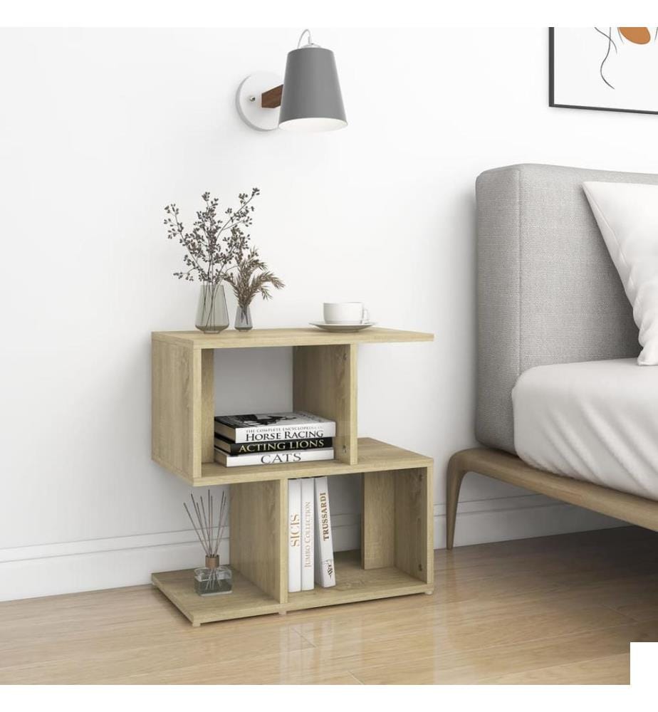 Table de chevet chêne sonoma 50x30x51,5 cm bois d'ingénierie