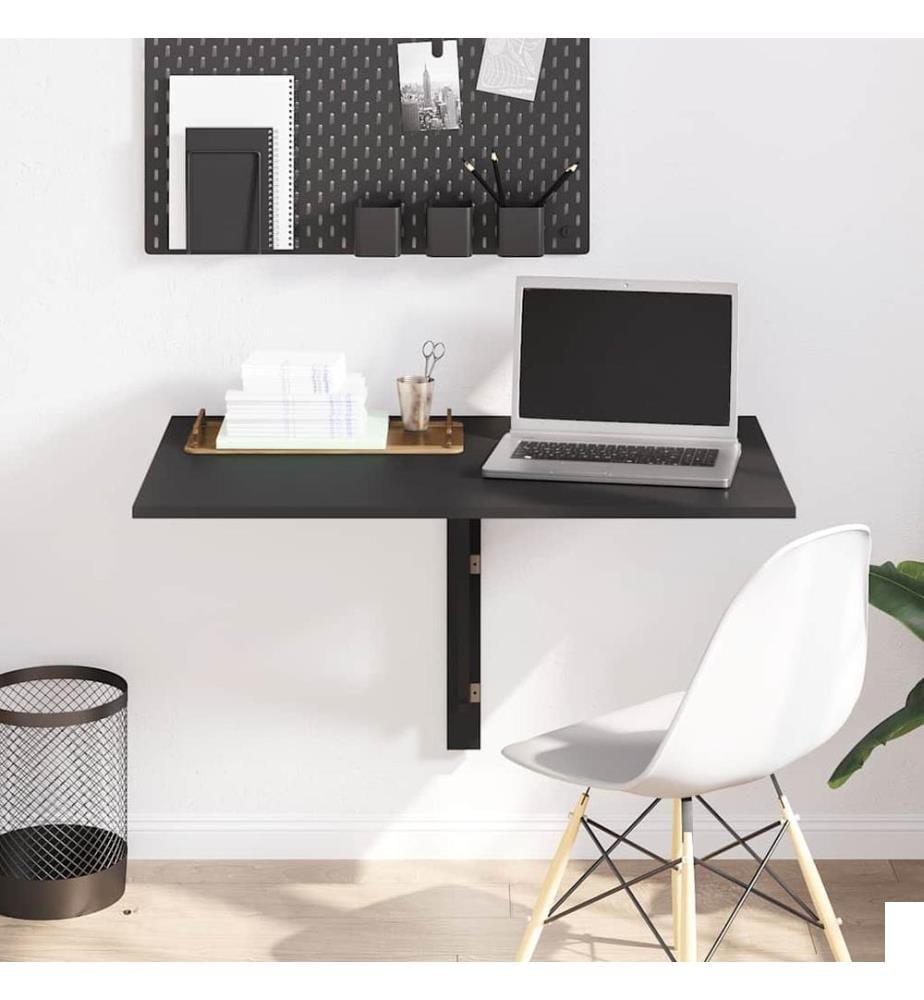 Table murale pliable Noir 100x60x56 cm Bois d'ingénierie