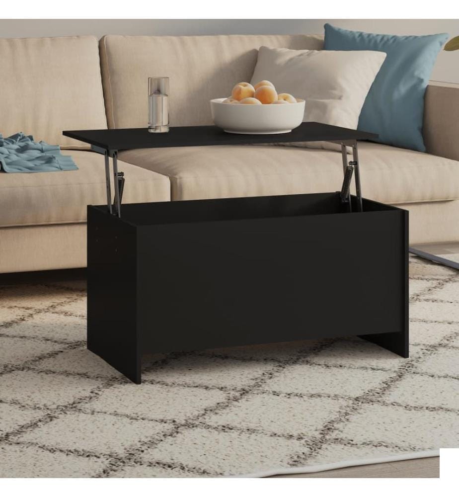Table basse noir 102x55,5x52,5 cm bois d'ingénierie