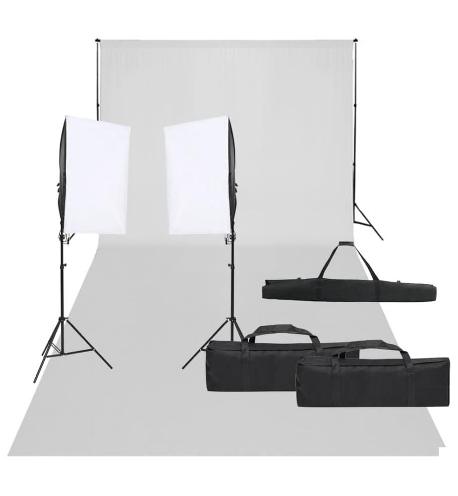 Kit de studio photo avec éclairage et toile de fond