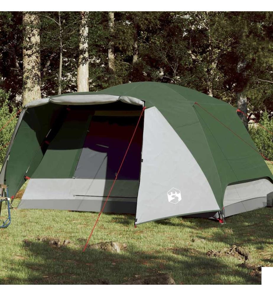 Tente de camping avec porche 4 personnes vert imperméable