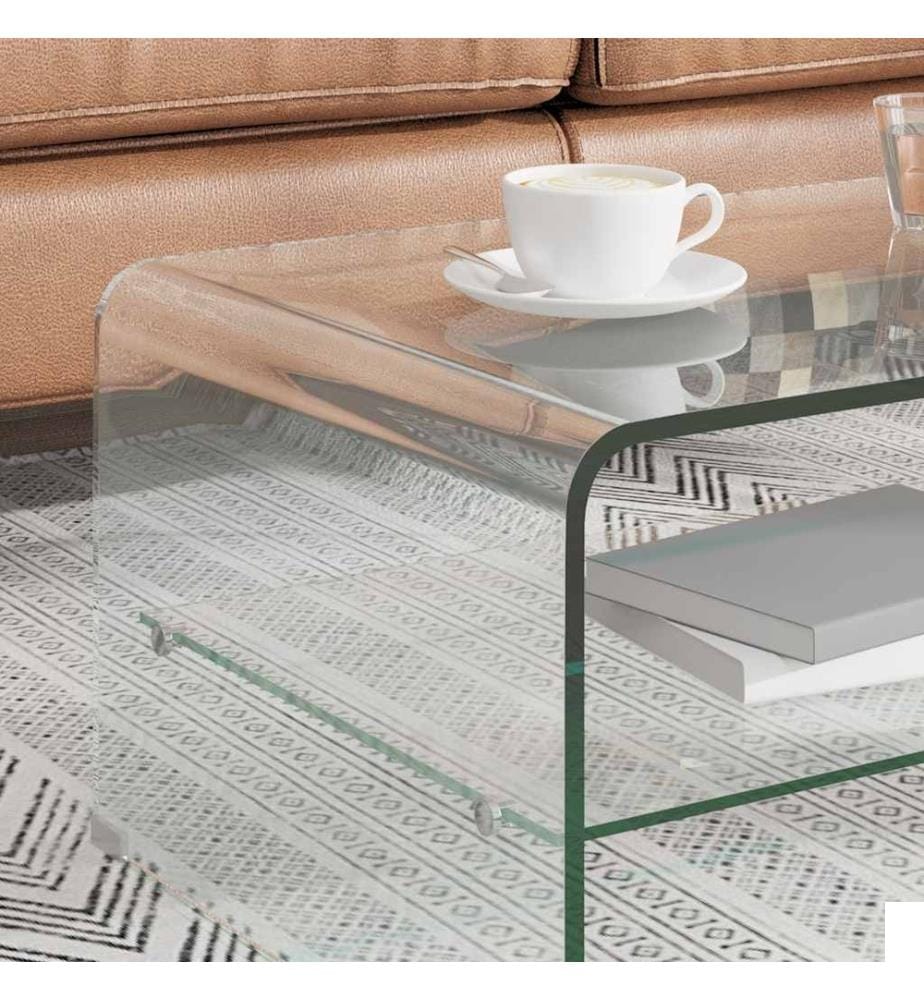Table basse Clair 98x45x31 cm Verre trempé