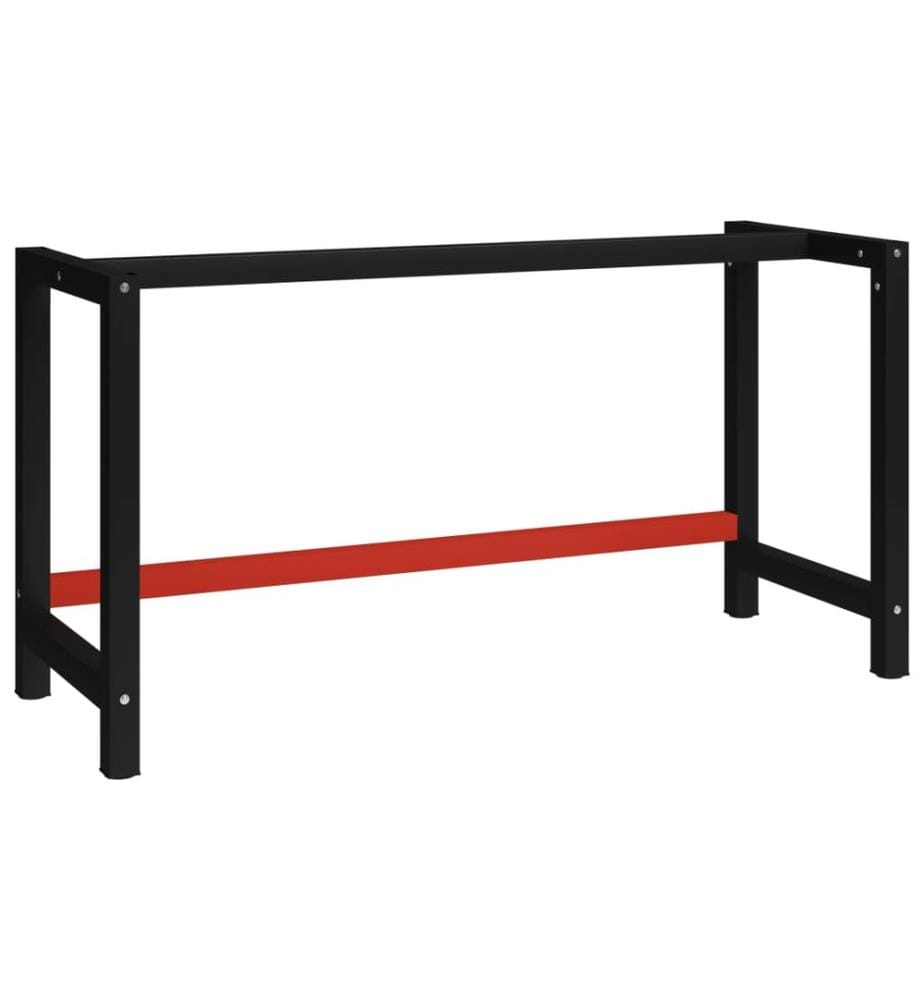 Cadre de banc de travail Métal 150x57x79 cm Noir et rouge