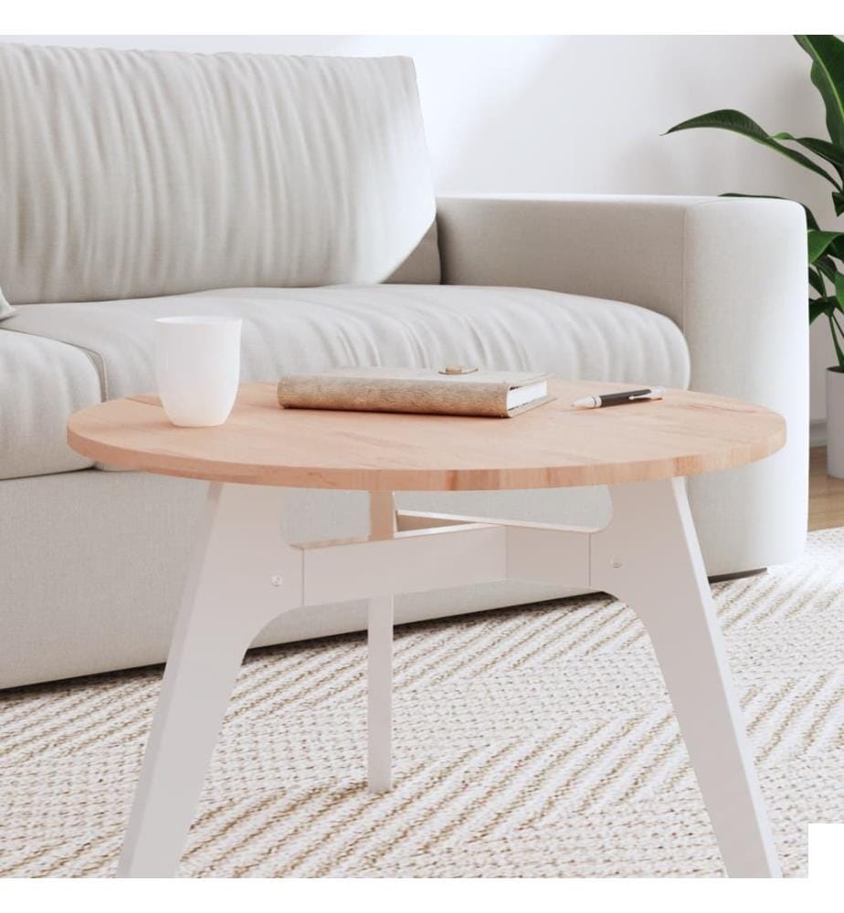Dessus de table Ø60x1,5 cm rond bois massif de hêtre