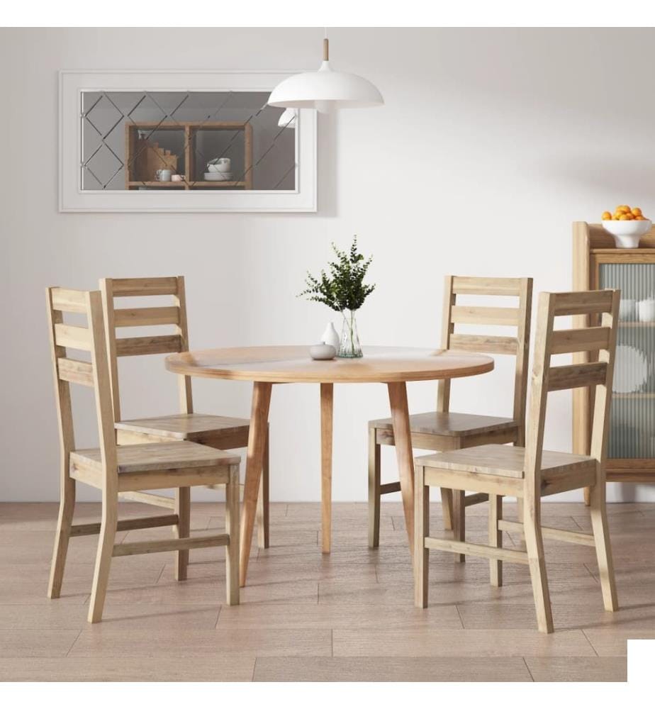 Chaises à manger lot de 4 bois d'acacia massif