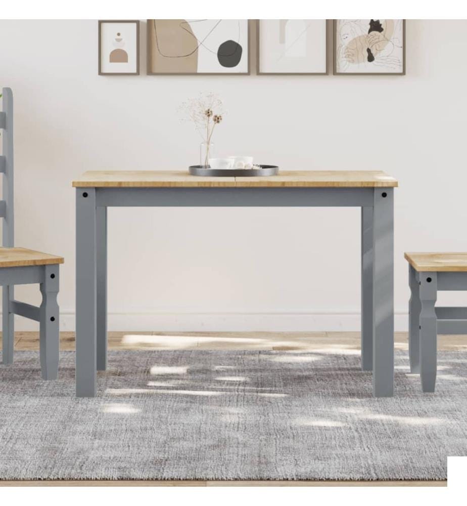 Table à manger Panama gris 117x60x75 cm bois massif de pin