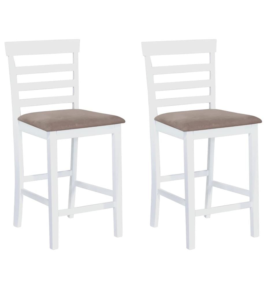 Chaises de bar lot de 2 blanc tissu