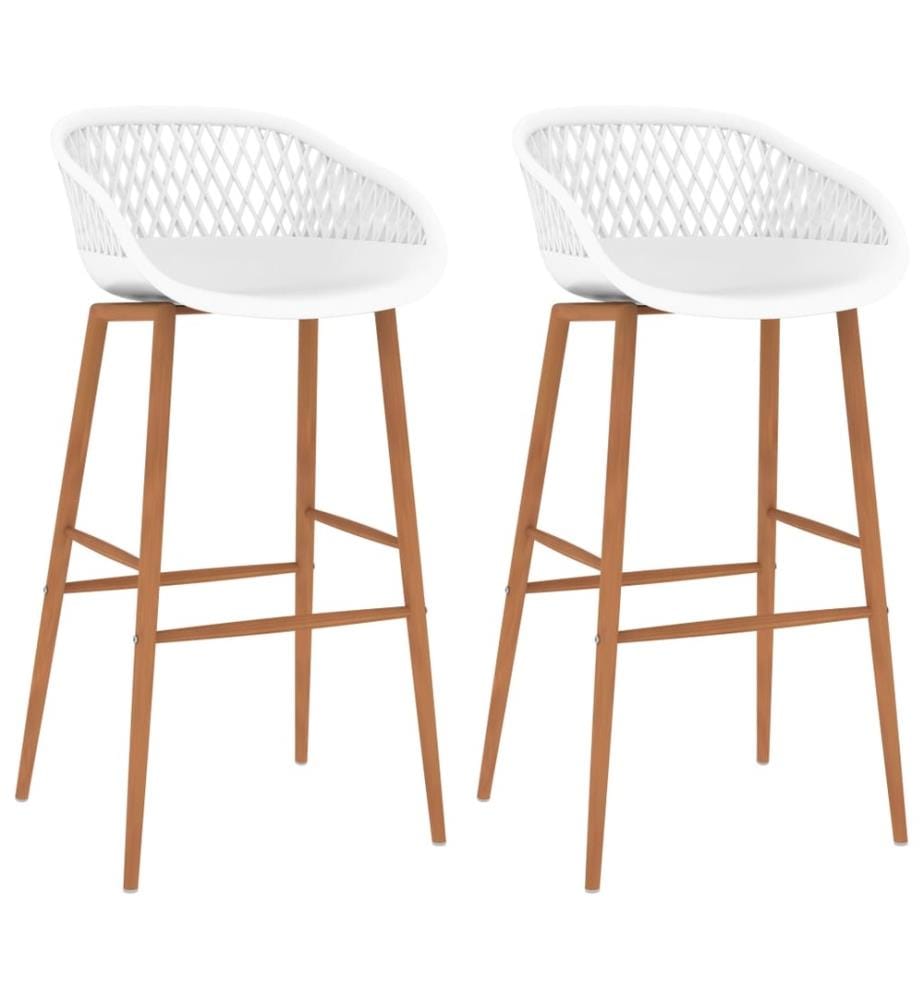 Chaises de bar lot de 2 blanc