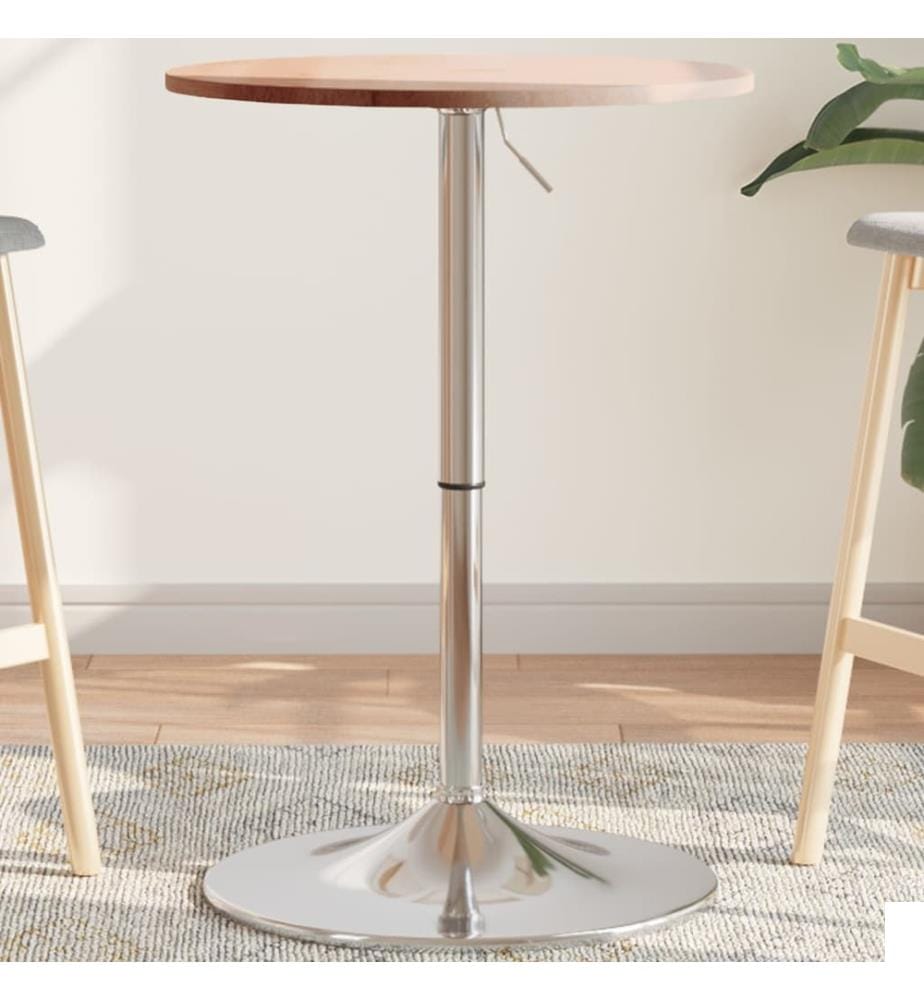 Table de bar Ø50x89,5 cm bois massif de chêne