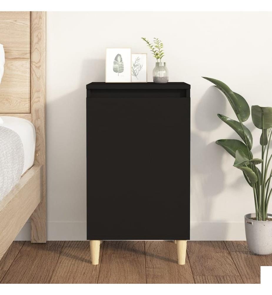 Table de chevet noir 40x35x70 cm bois dingénierie