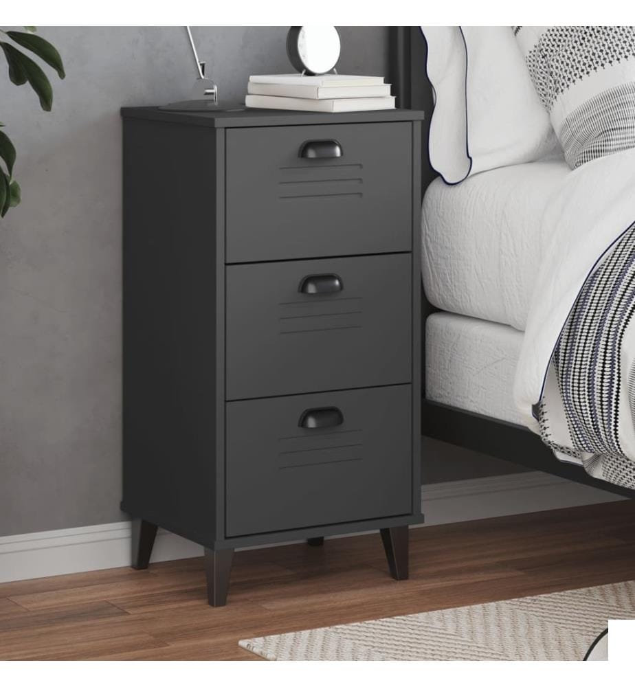 Table de chevet VIKEN gris anthracite bois d'ingénierie