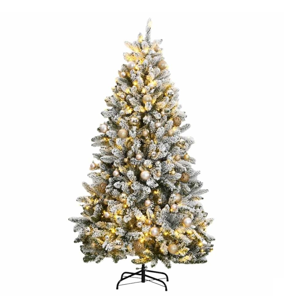 Sapin de Noël artificiel articulé 300 LED et boules 210 cm