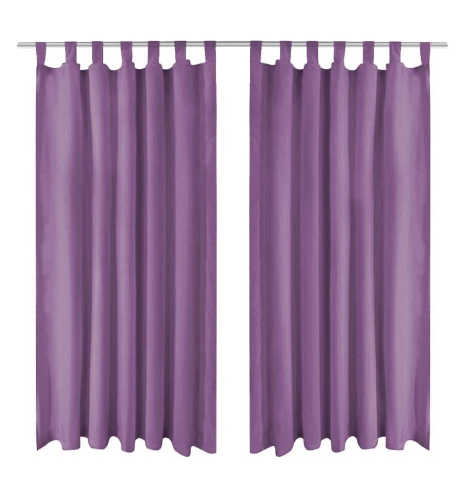 Rideau occultant avec boucles 2 pcs 140 x 175 cm Lilas