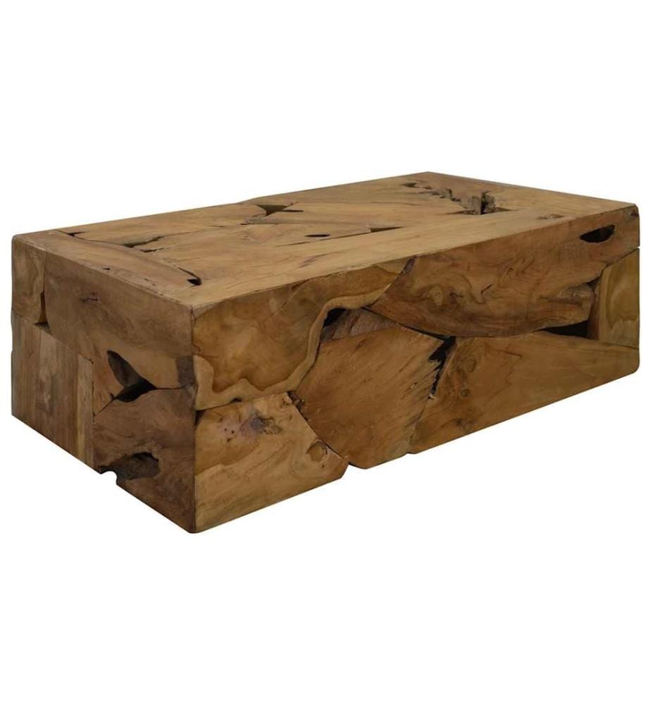 Table basse 90x50x30 cm Teck véritable Marron