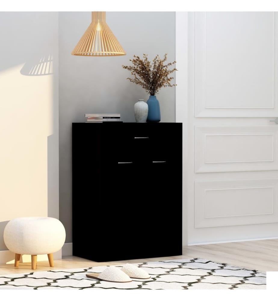 Armoire à chaussures Noir 60x35x84 cm Bois d'ingénierie