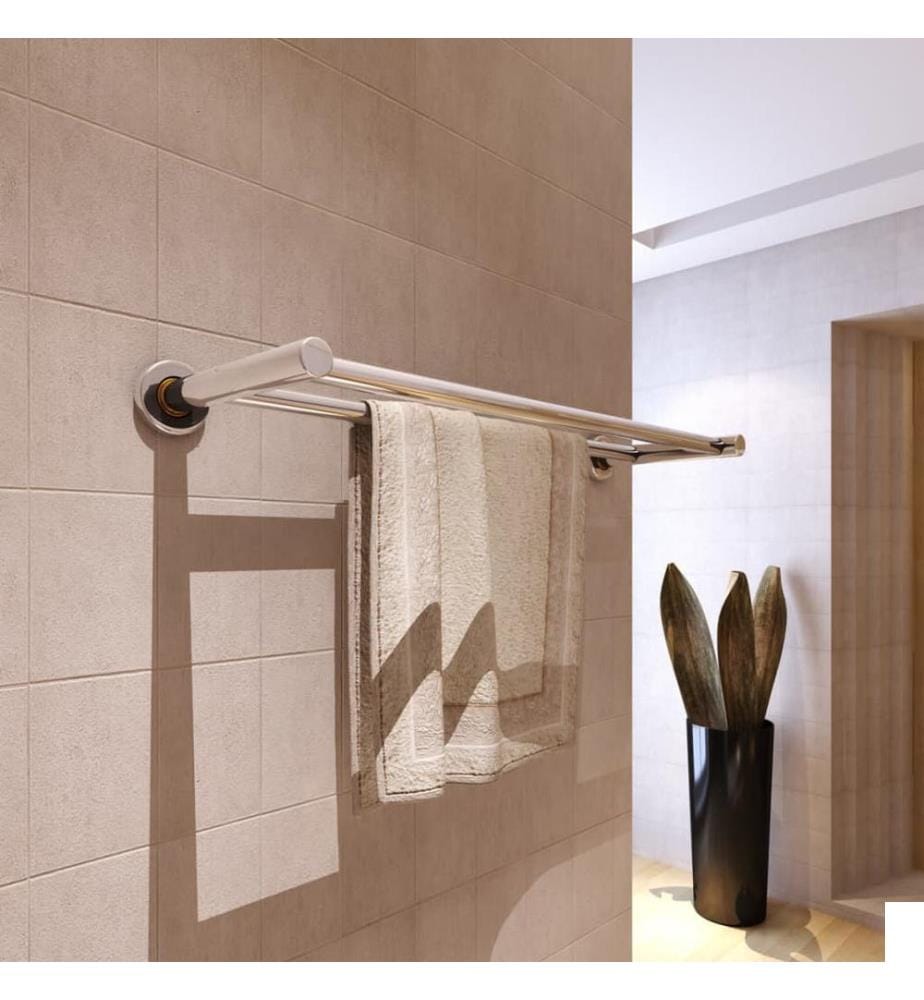 Porte serviettes double - Barre Fixe 2 tubes