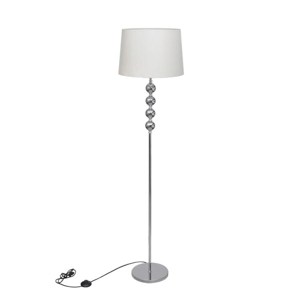 Lampadaire avec support haut Décoration à 4 boules Blanc