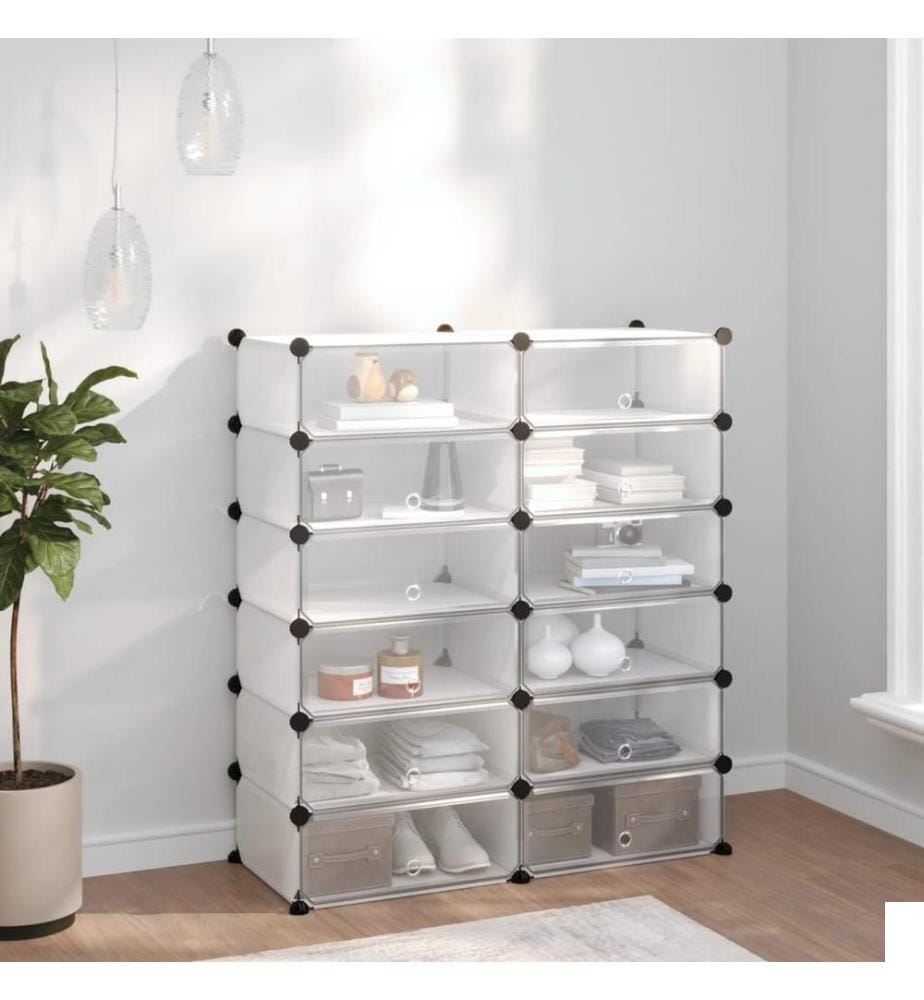 Étagère à chaussures Transparent 94,5x36,5x106 cm PP