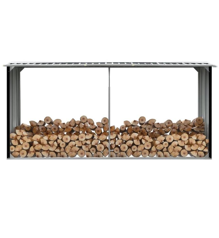 Abri de stockage à bois Acier galvanisé 330x92x153cm Anthracite