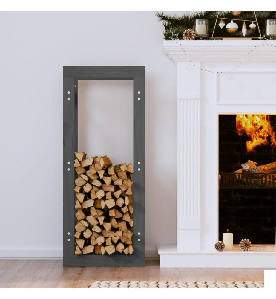 Support pour bois de chauffage Gris 41x25x100 cm Bois de pin