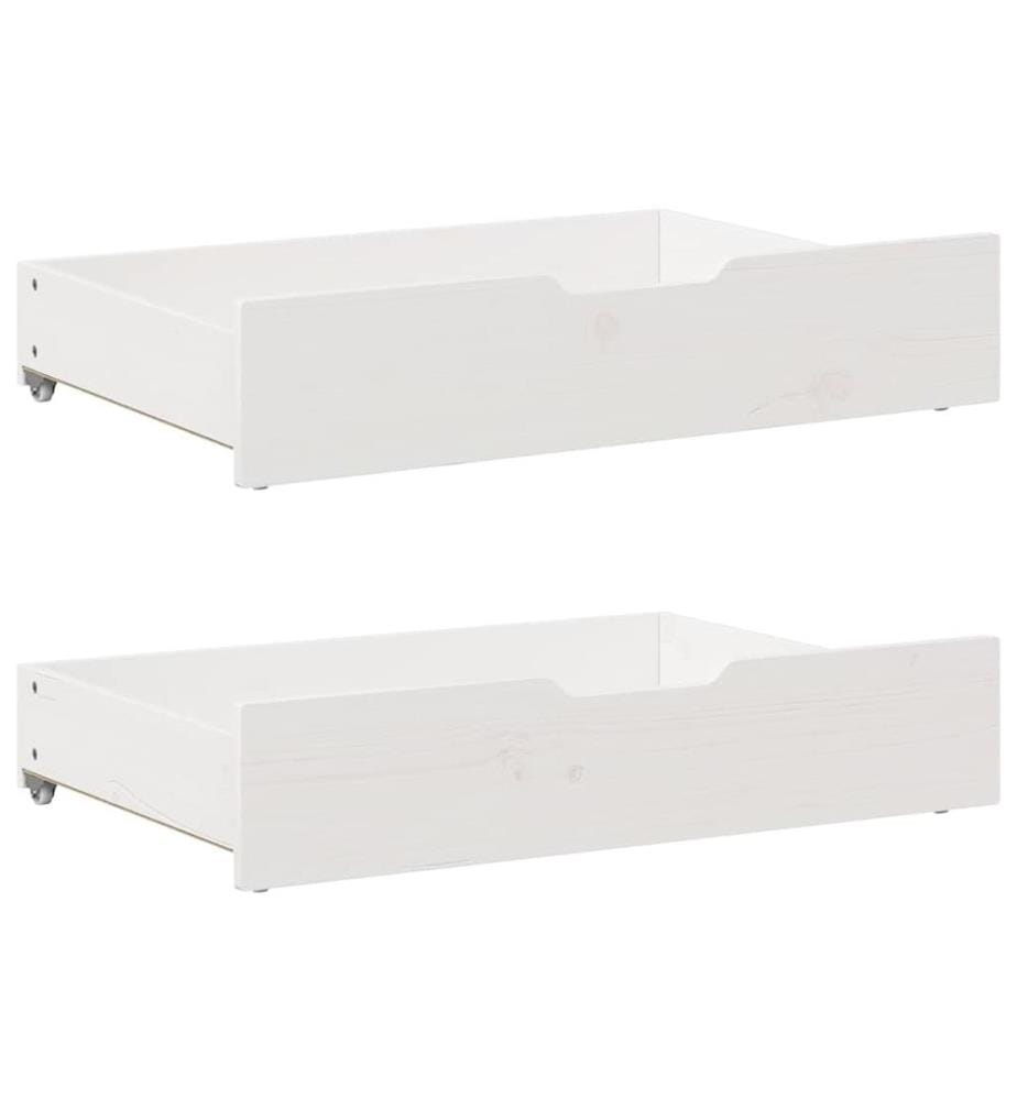 Tiroirs sous le lit 2 pcs blanc 85x55x17 cm bois de pin massif