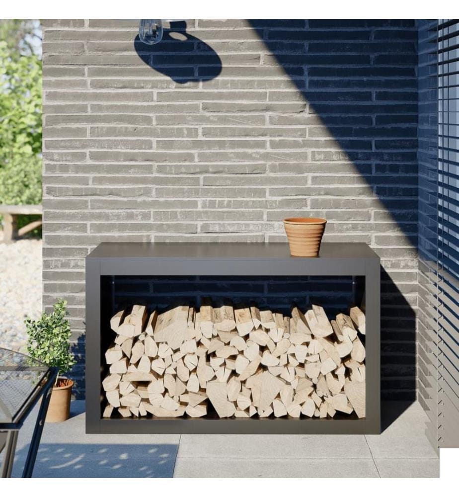Portant de bois de chauffage anthracite 100x40x60 cm acier