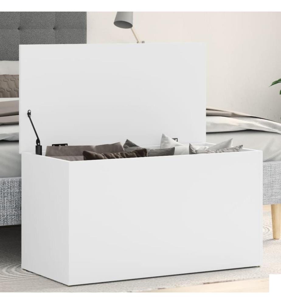 Coffre de rangement Blanc 84x42x46 cm Bois d'ingénierie