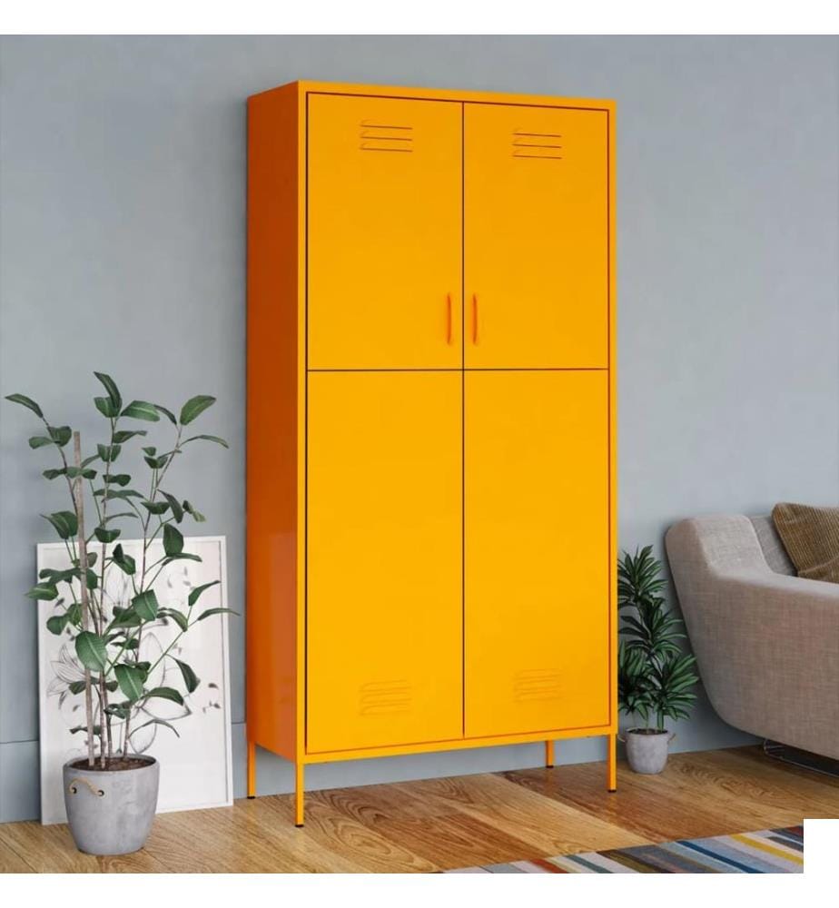 Garde-robe Jaune moutarde 90x50x180 cm Acier