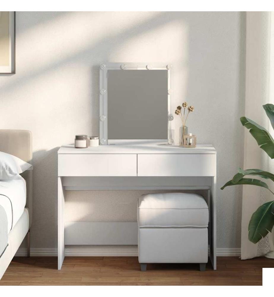 Coiffeuse avec LED blanc 100x40x130 cm