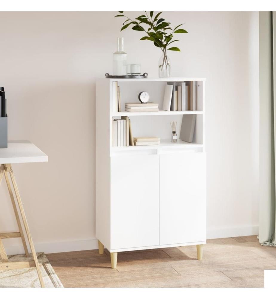 Buffet haut Blanc 60x36x110 cm Bois d'ingénierie