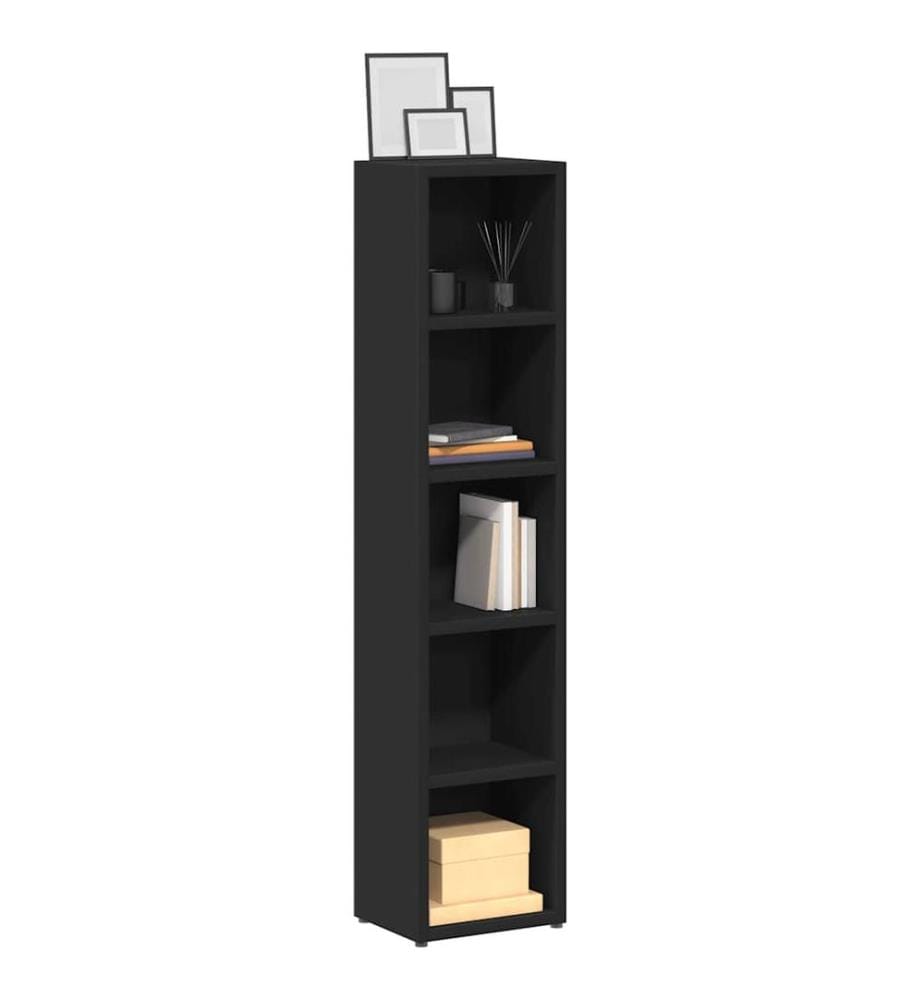 Armoires à CD 2 pcs Noir 21x16x93,5 cm Aggloméré