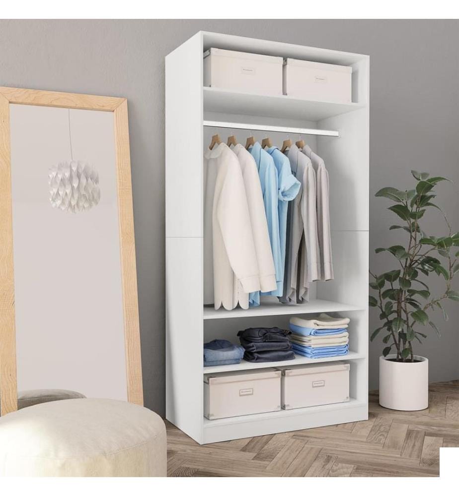 Garde-robe Blanc 100 x 50 x 200 cm Bois d'ingénierie