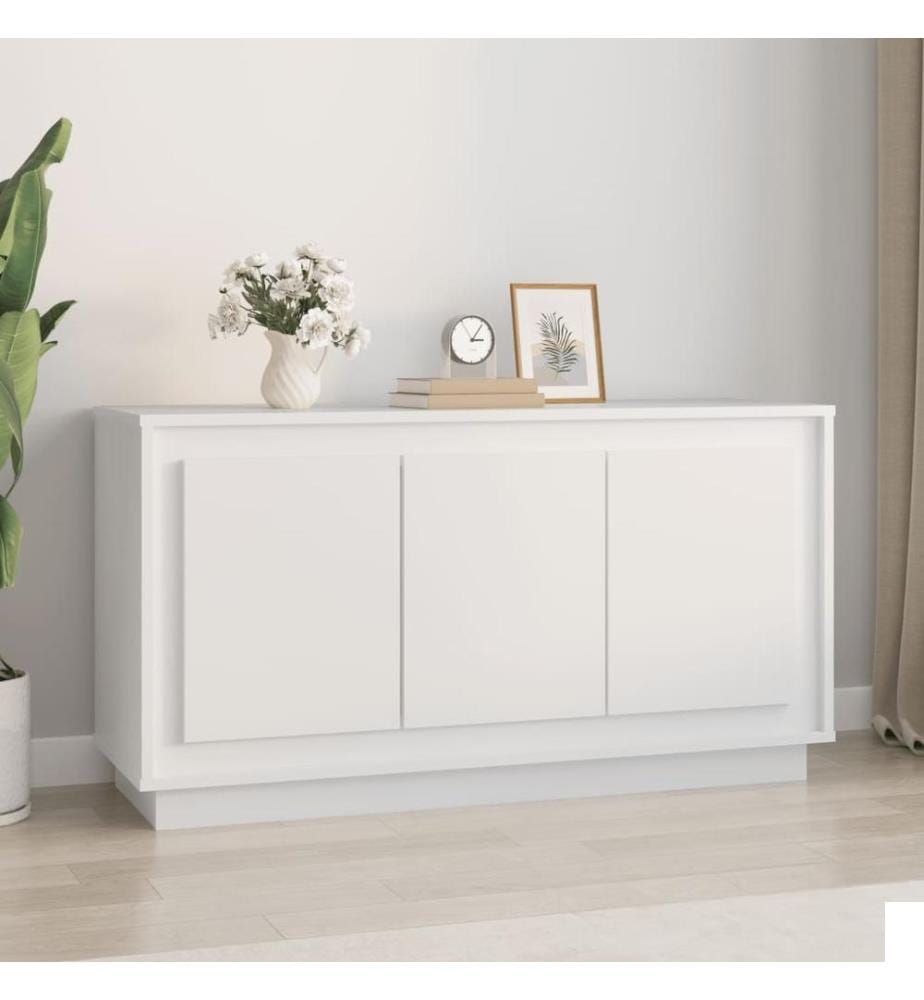 Buffet blanc 102x35x55 cm bois d'ingénierie