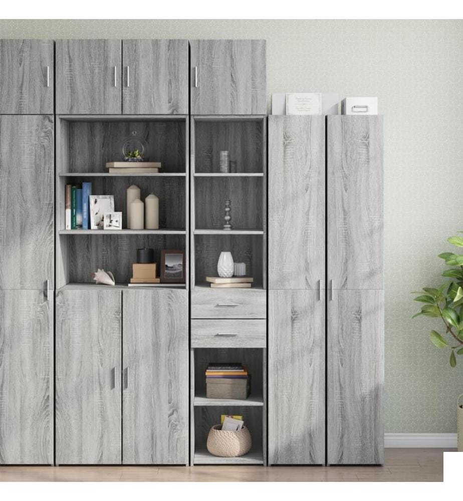 Armoire de rangement mince sonoma gris 40x42,5x225 cm