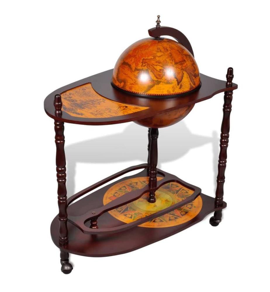 Support de vin autoportant sous forme globe Bois d'eucalyptus