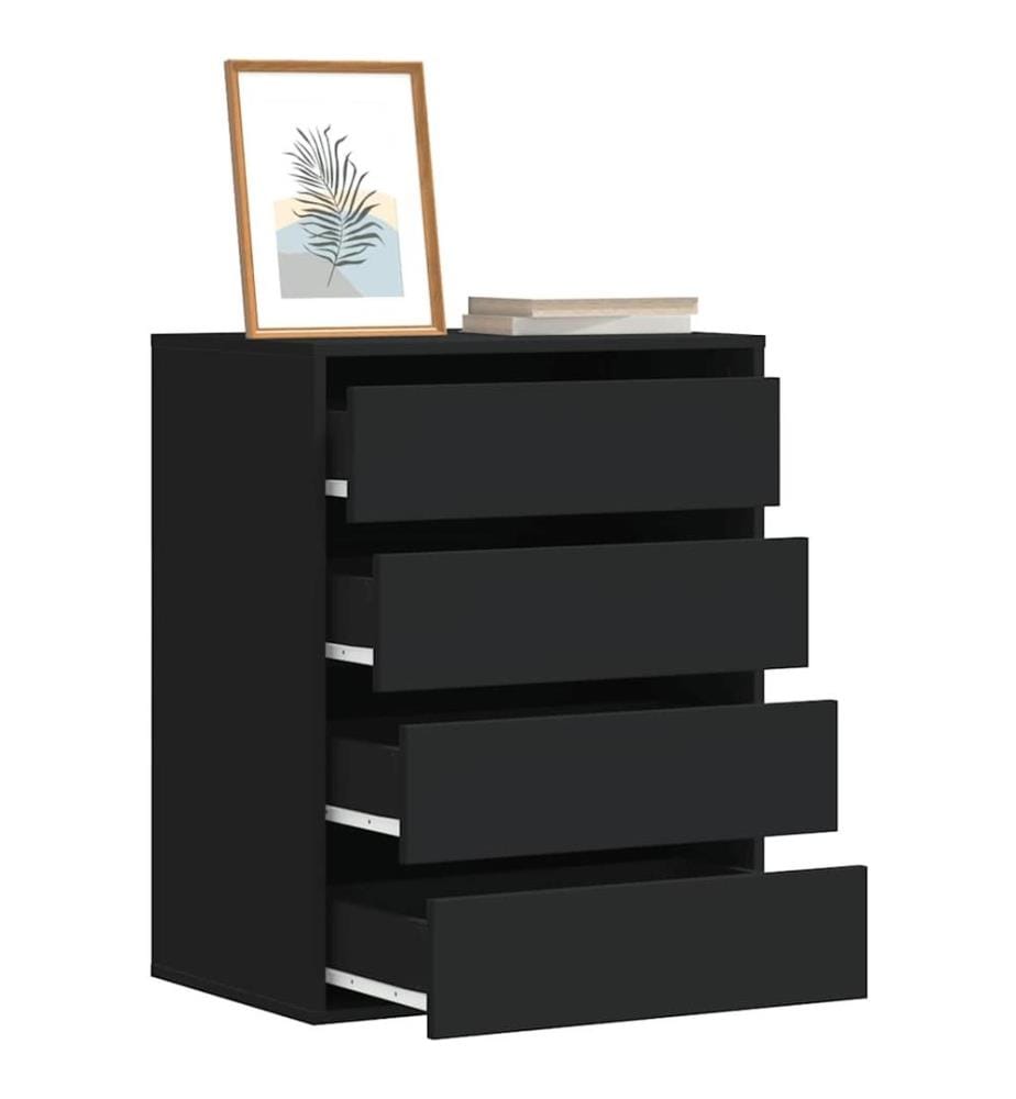 Commode d'angle noir 60x41x76 cm bois d'ingénierie