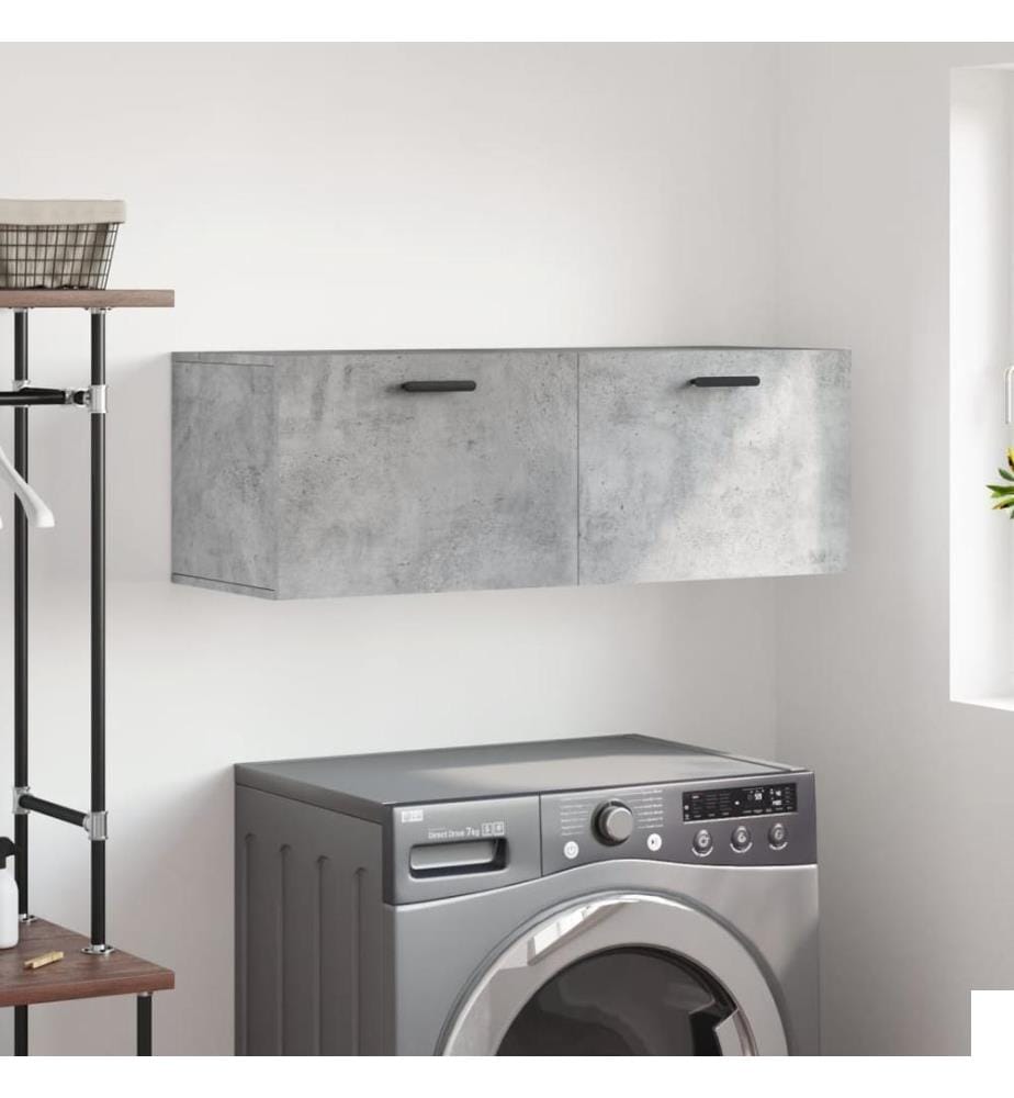 Armoire murale gris béton 100x36,5x35 cm bois d'ingénierie