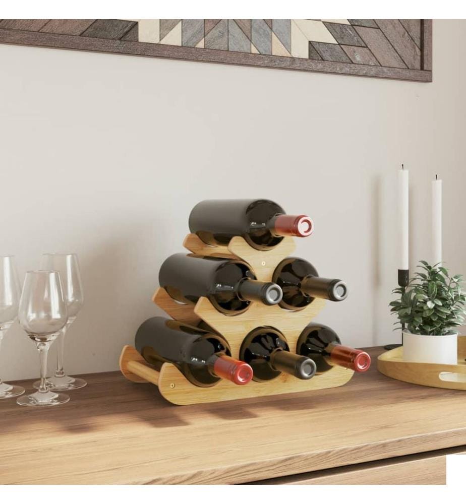 Casier à vin pour 6 bouteilles 35x18x25,5 cm bambou