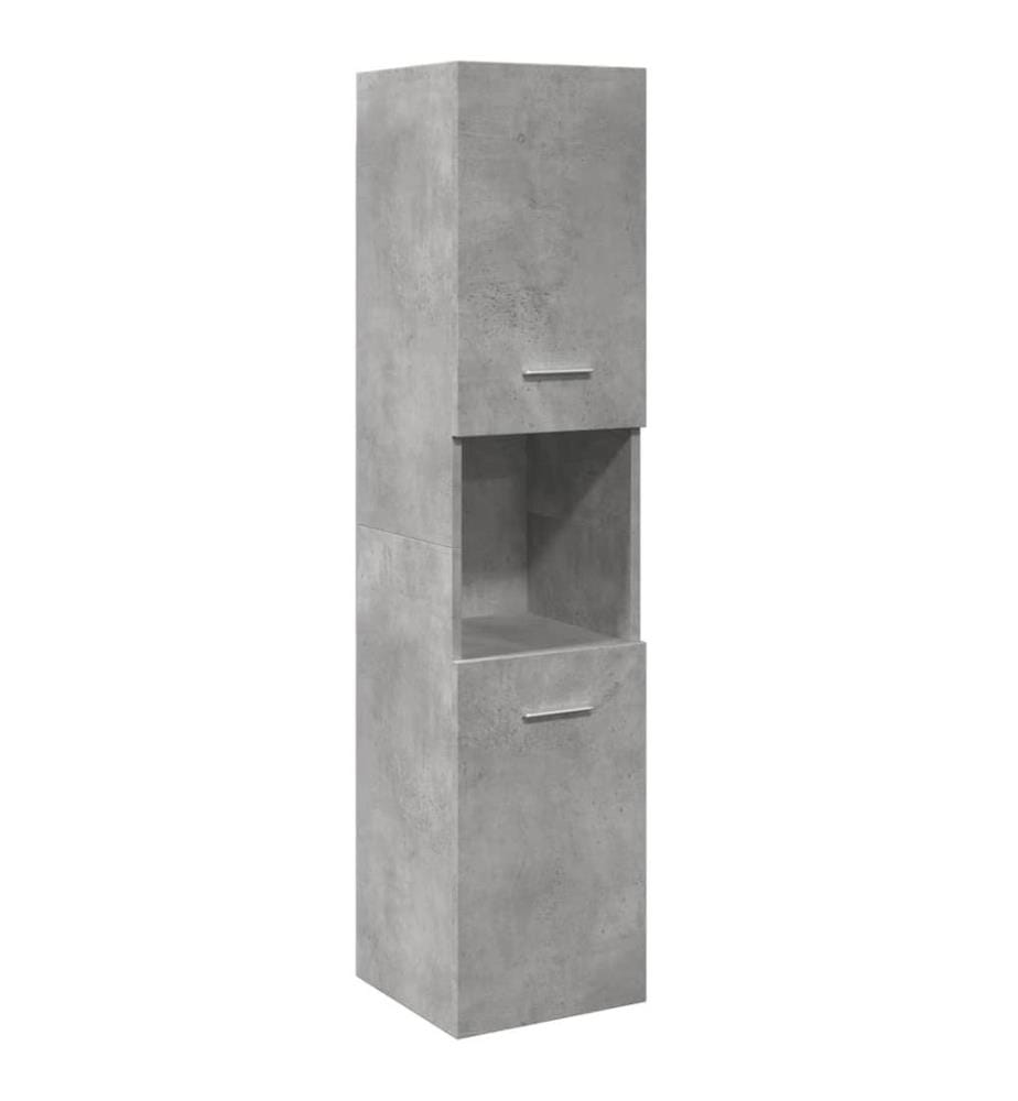 Armoire de salle de bain suspendue gris béton bois d'ingénierie