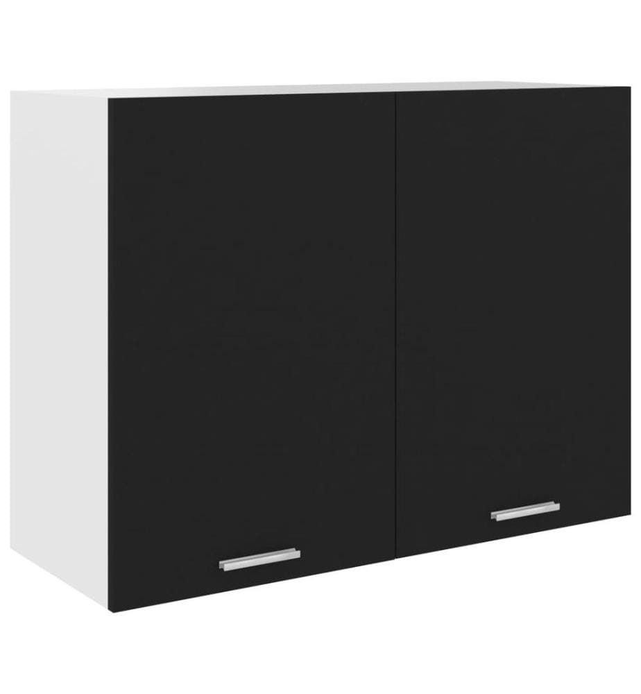 Armoire suspendue "Lyon" Noir 80 x 31 x 60 cm Bois d'ingénierie
