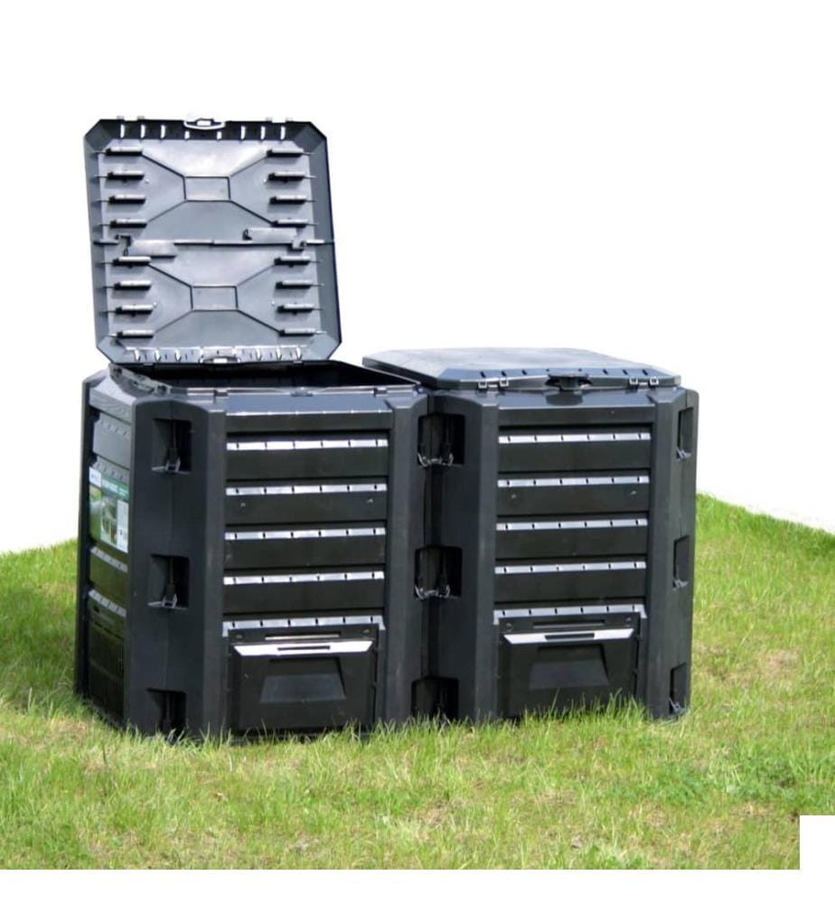 Composteur de jardin Noir 800 L