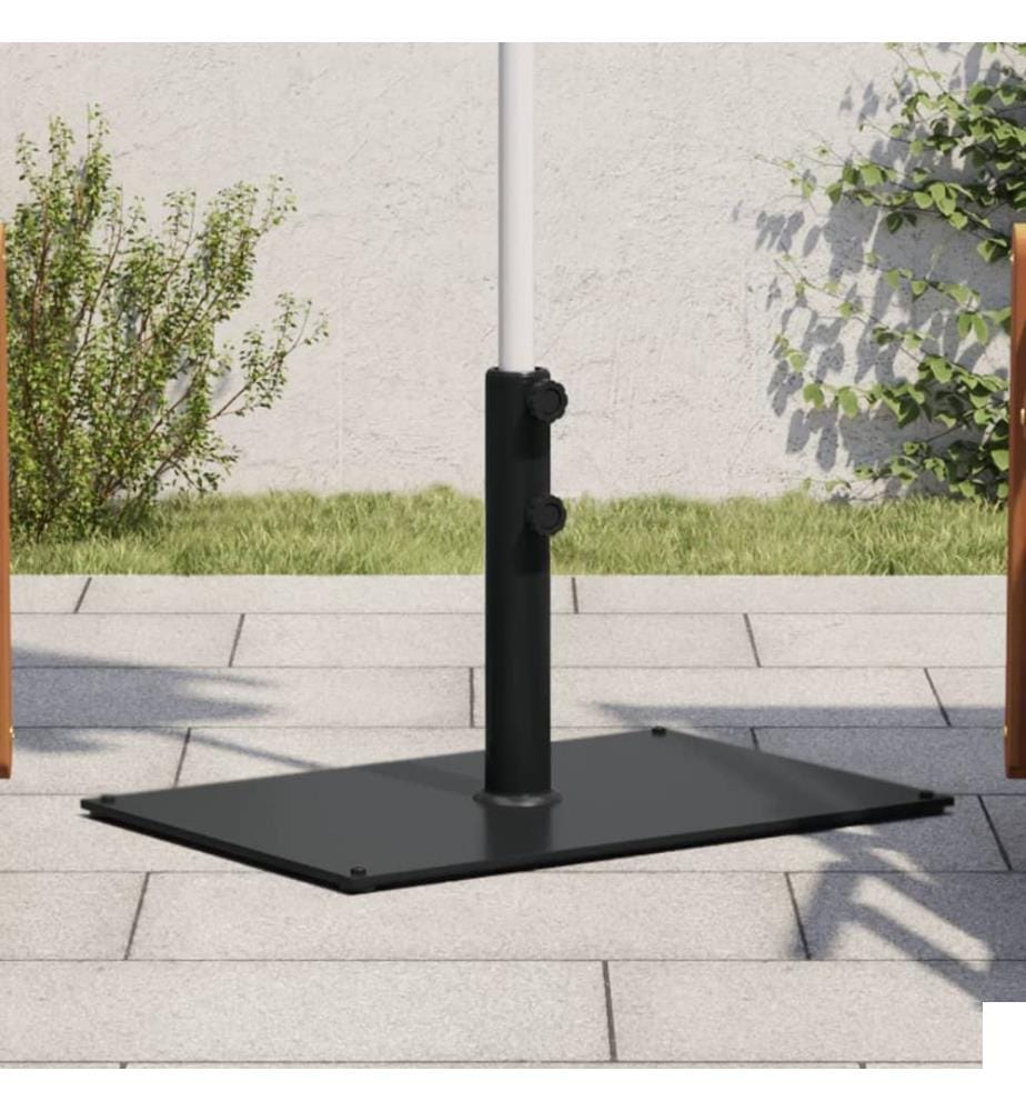 Base de parasol pour mâts Ø32/38/48 mm 15 kg rectangulaire