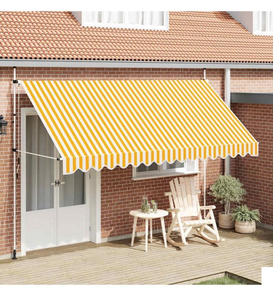 Auvent rétractable manuel 400 cm Rayures oranges et blanches