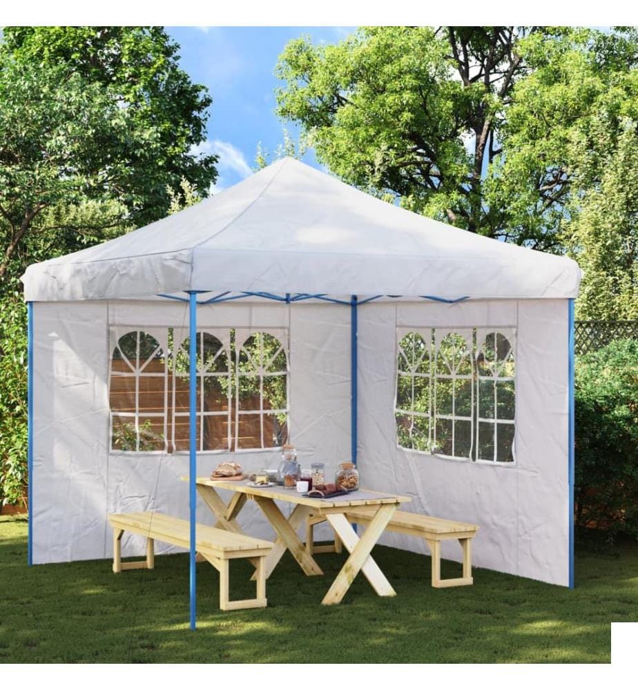 Paroi de tente de réception 2 pcs avec fenêtre PE Blanc