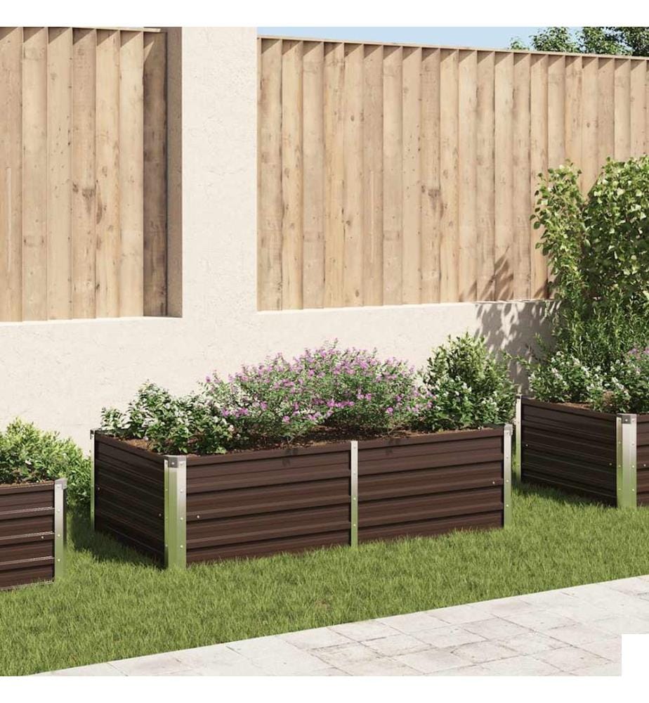 Jardinière 160 x 80 x 45 cm Acier galvanisé Marron