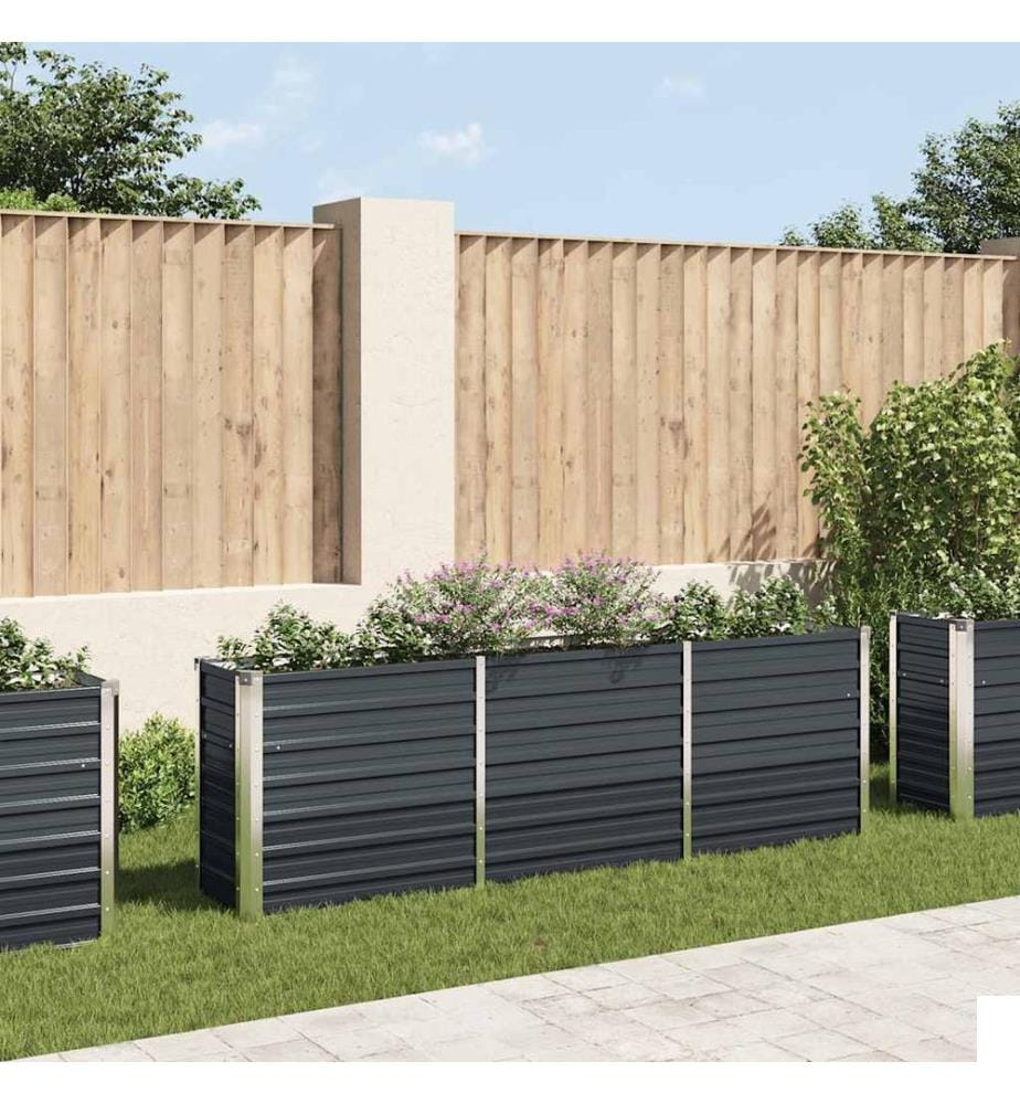 Lit surélevé de jardin Acier galvanisé 240x40x77 cm Anthracite
