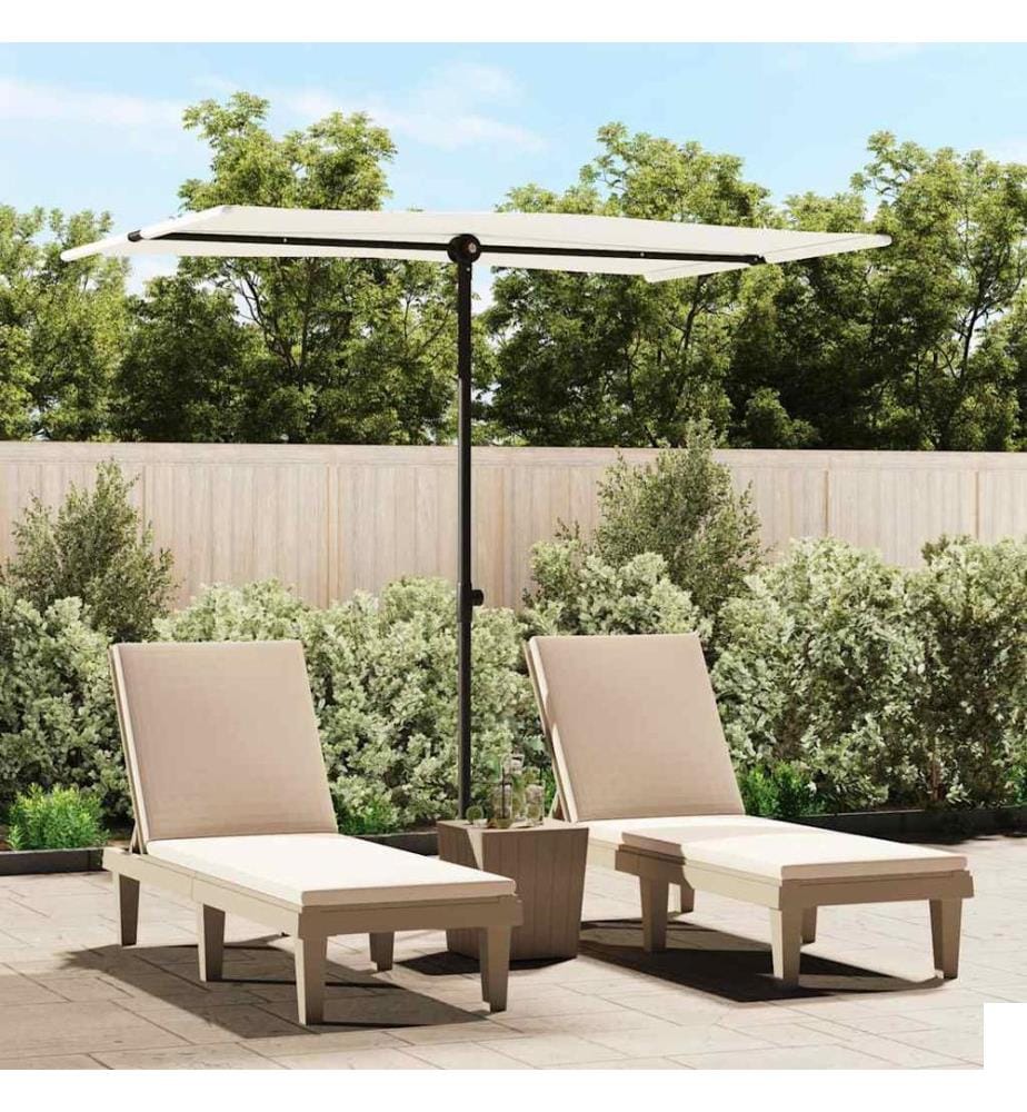 Parasol de jardin avec mât en aluminium 2x1,5 m Blanc sable