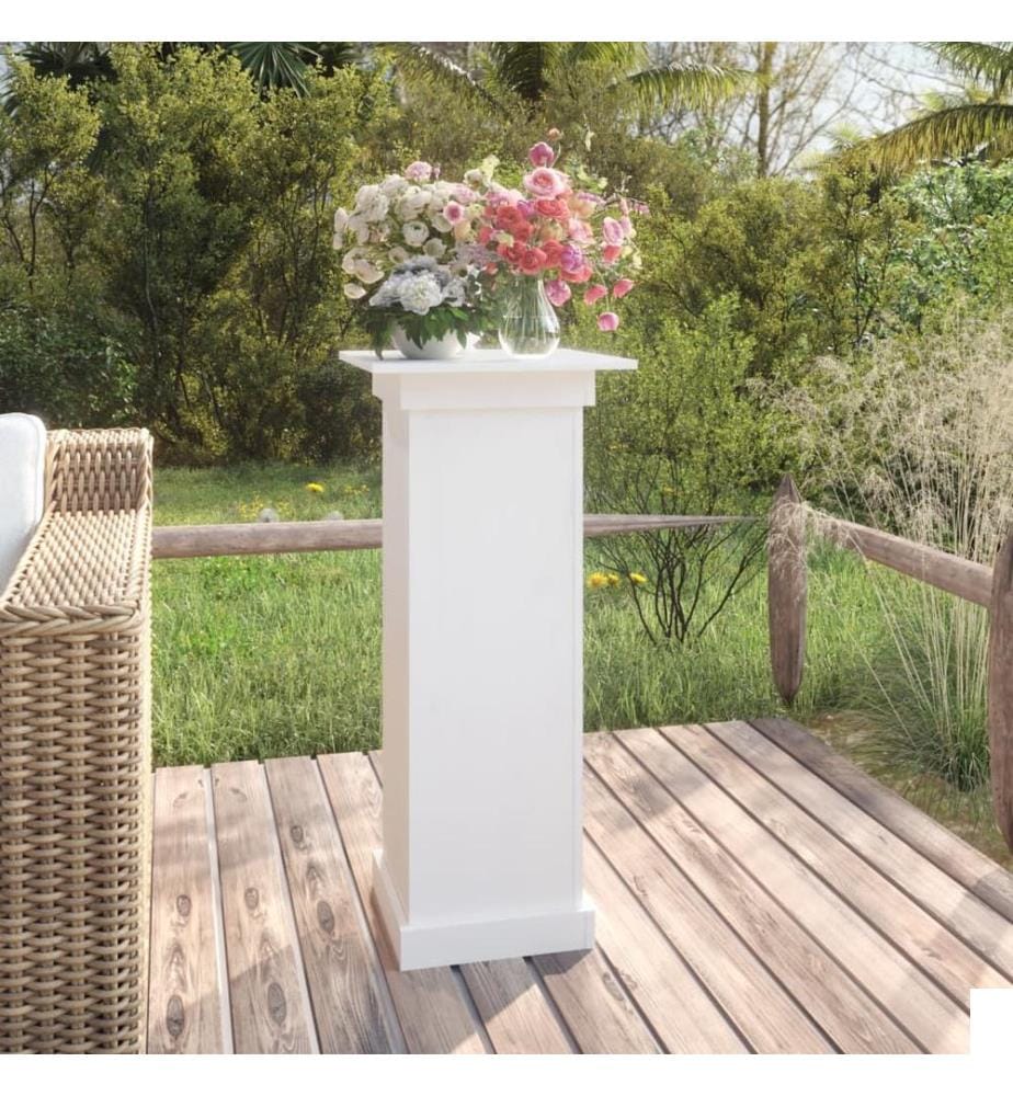 Support à fleurs Blanc 40x40x90 cm Bois de pin solide