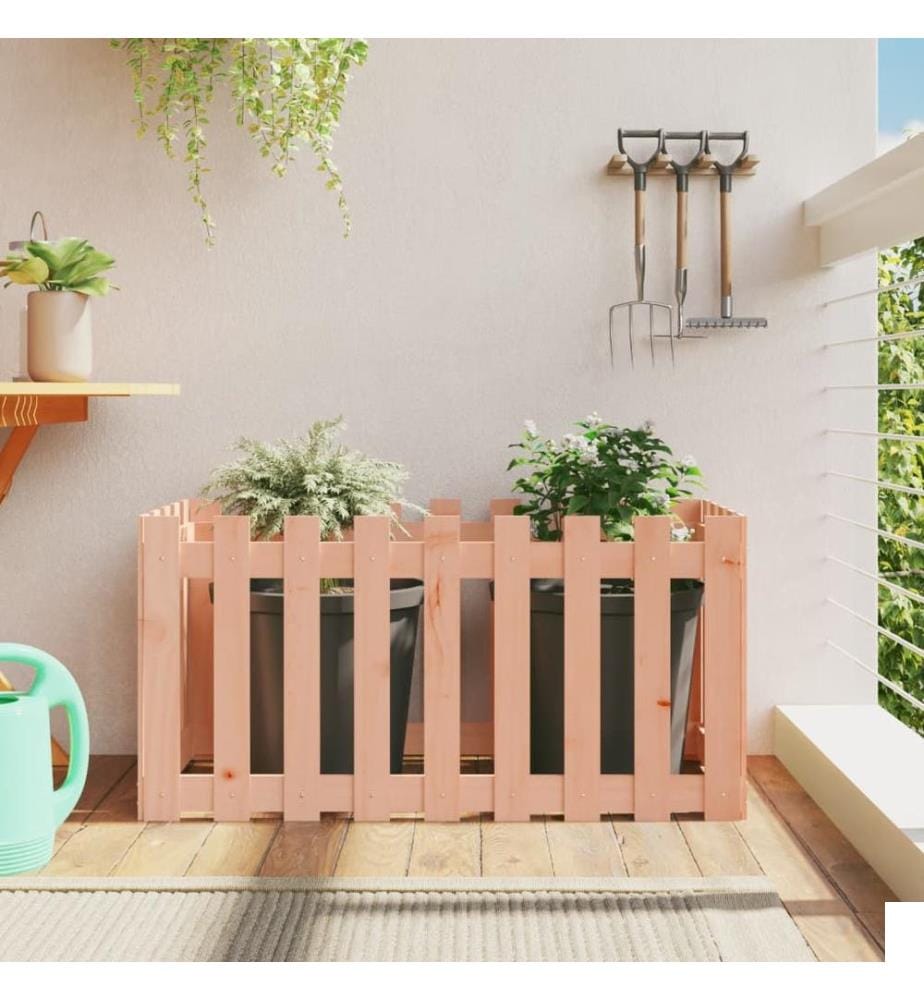 Lit surélevé de jardin design de clôture bois douglas massif